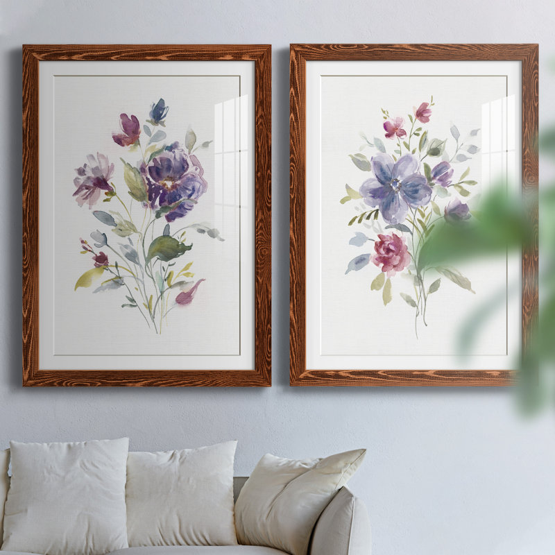 Couleur variété I - ensemble de 2 peintures, H 44 po x l 31 po x P 1 po, Papier avec cadre érable
