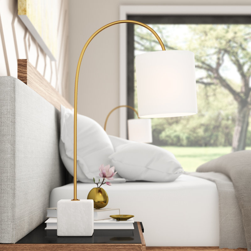 Lampe de table en marbre / laiton 25 po Chuyen