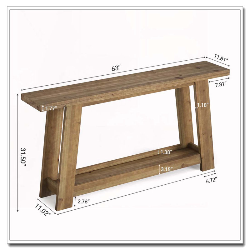 Narrow Sofa Table,Two-Tier Console Table