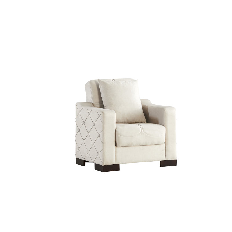 Fauteuil 35 po, 100 % polyester beige, Noir