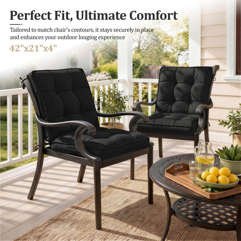 Outdoor/Indoor Seat / Back Cushion, Black