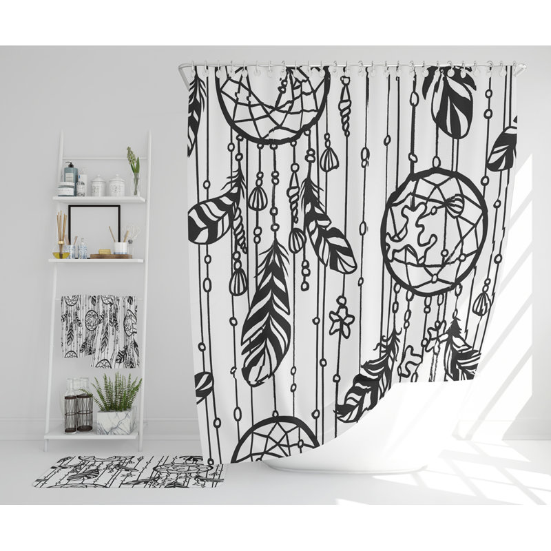 Neketa Polyester Shower Curtain Set