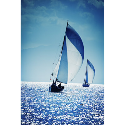 Sailing With Sailboat - Wrapped Canvas Print