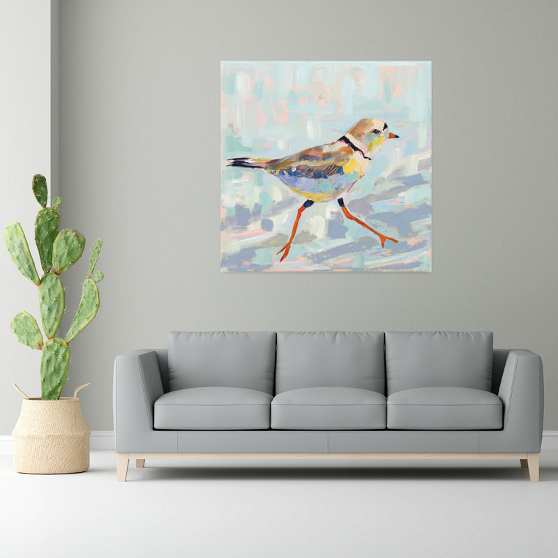 Pluvier côtier I, oiseau neutre, art côtier, H 48 po x l 48 po