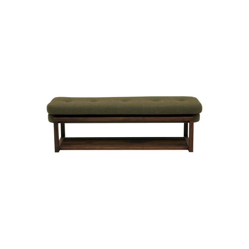 Melinda Upholstered Storage Bench, Dark Green, 18" H x 60" W x 22" D