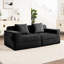 Canapé d'angle modulaire 2 places avec assise profonde, modèle Cloud sans os, en velours côtelé noir, livré monté, confortable et idéal pour les moments en famille, avec coussins amovibles, tissu respirant et base antidérapante.