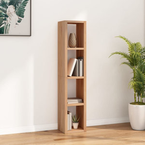 Book Cabinet 13.8" x 11.8" x 66.1" Solid Wood Teak