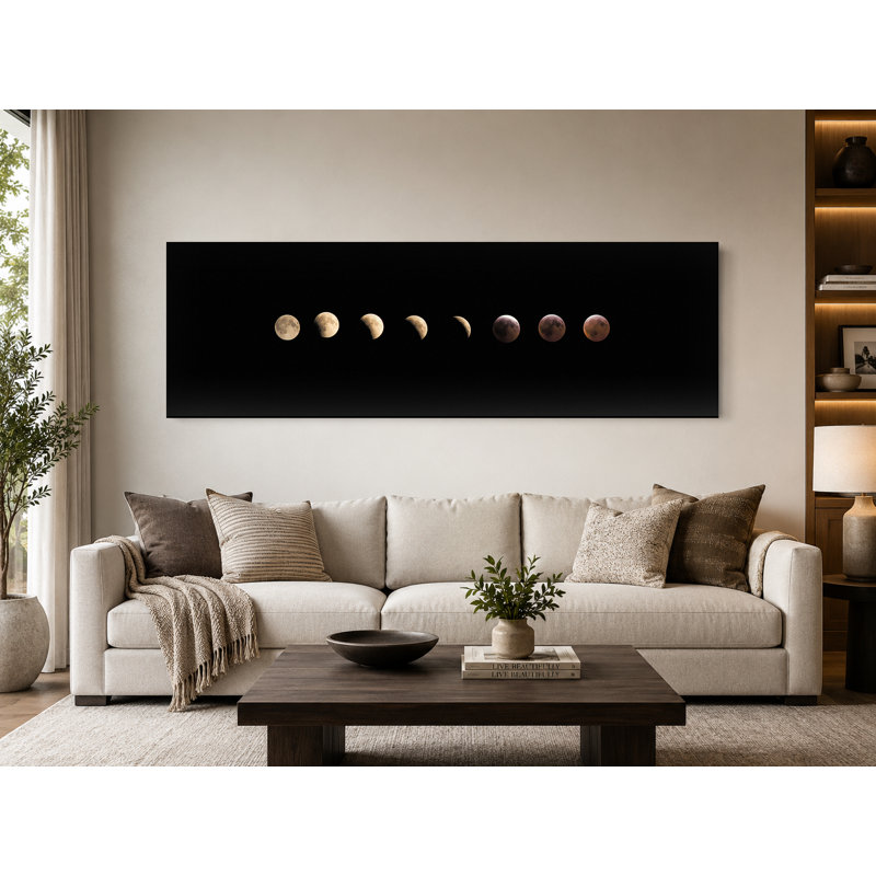 «Lunar Eclipse Phases Over Shepparton», art mural sur toile panoramique, 36" W x 12" H