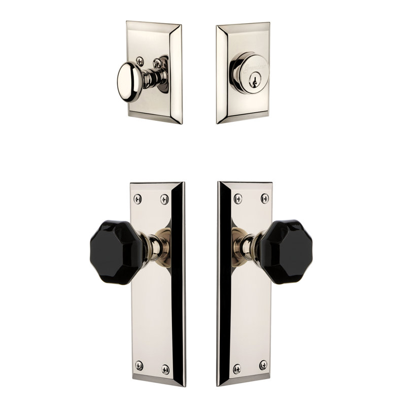 Ensemble de vestibule Fifth Avenue, Nickel poli, 2-3/4"