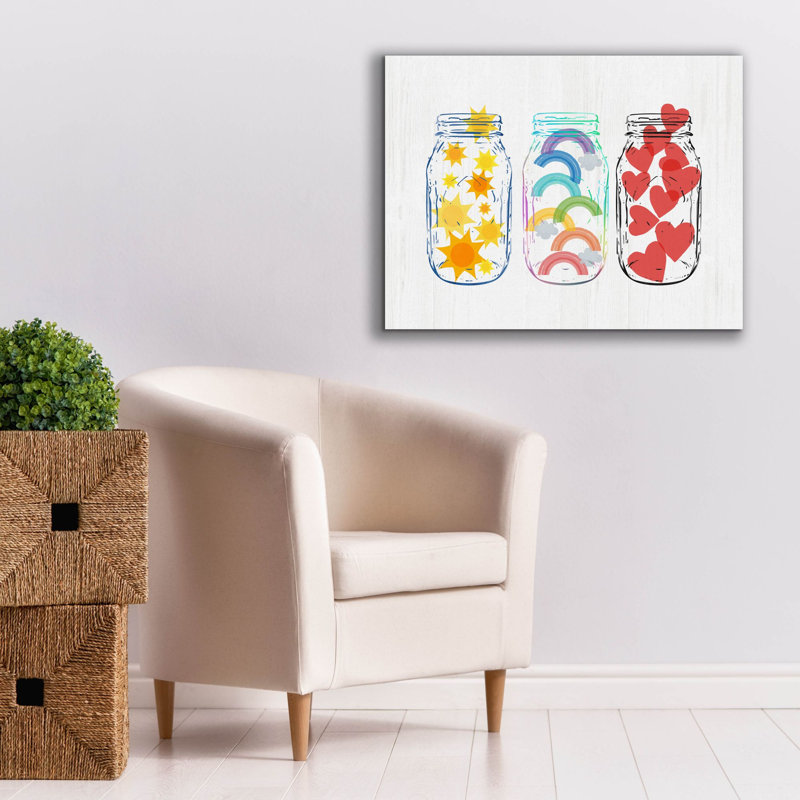 «Jars Of Life» par Linda Woods, art mural sur toile, H 26 po x l 34 po x P 1,5 po