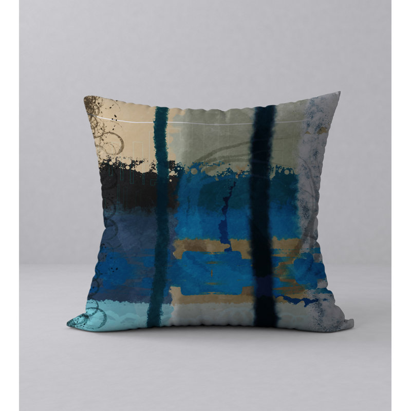 Abstract Reversible Throw Pillow, 18" x 18"
