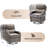 Simino 6-Piece Outdoor Wicker Patio Rectangle Fire Pit Table Conversation Set With Swivel Gliders And Ottomans-170273879-170273869-170273868