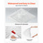 Dalles de plafond en PVC blanc 24 x 24 po (61 x 61 cm), paquet de 12, panneaux géométriques 3D, feuille de PVC lisse pour ossature apparente, résistante aux chocs, surface peignable, facile à découper, style décoratif moderne pour la maison et le bureau.