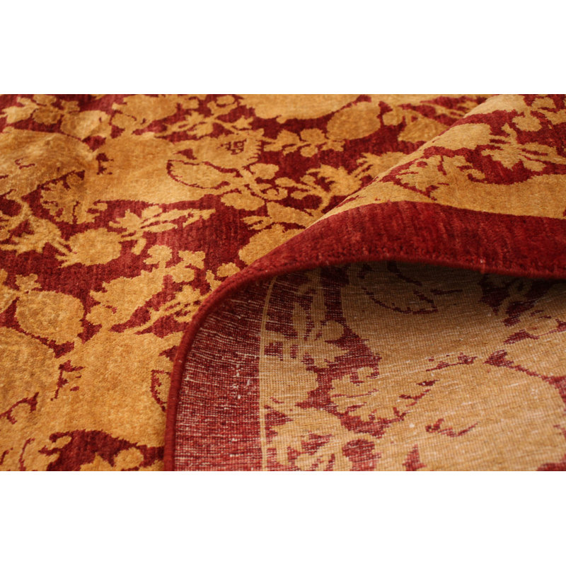 Tapis décoratif en laine noué à la main de conception unique 9 pi 2 po x 11 pi 9 po noué à la main New Age pake