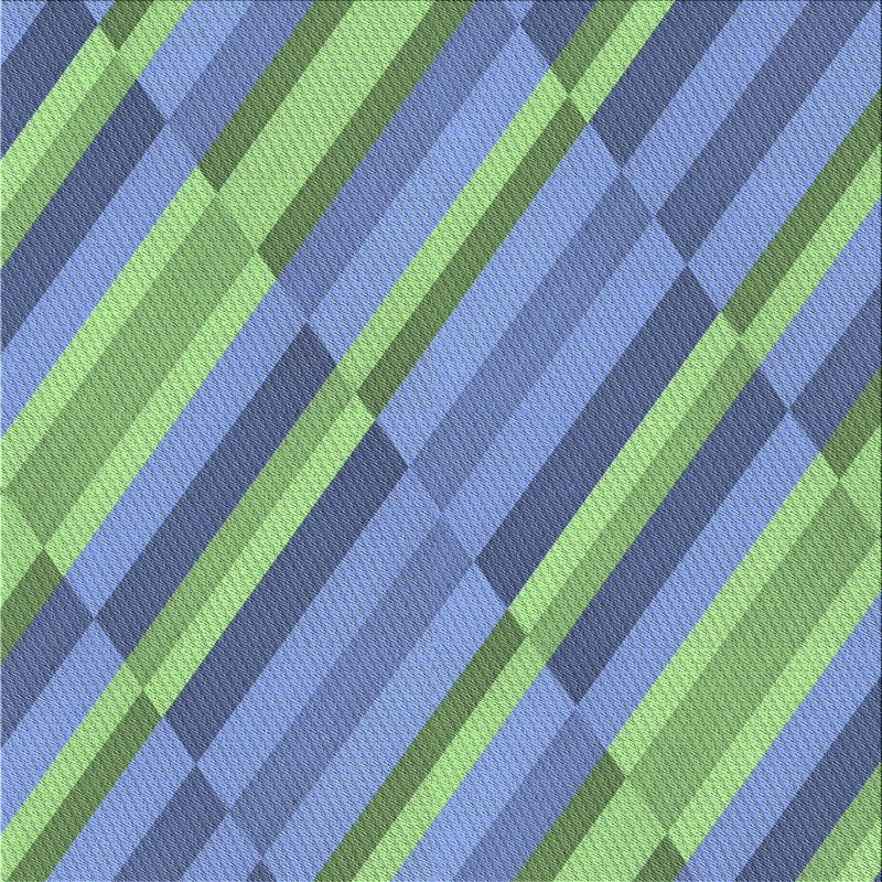 Tapis bleu/vert tissé à la machine, Carré 8 pi