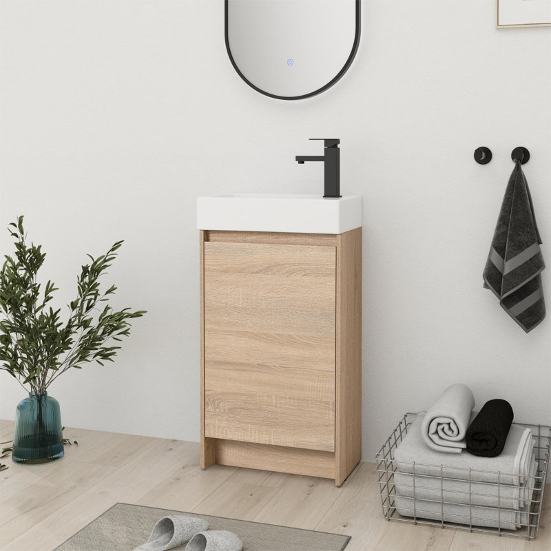 Ensemble de meuble-lavabo simple 18,14 po avec plateau en céramique Mihalke