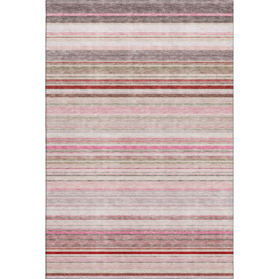 Premium Machine Washable Prisco Pink Rug