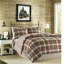 Ensembles de literie simple rustique, microfibre douce avec motif écossais, confortable et hypoallergénique pour la maison