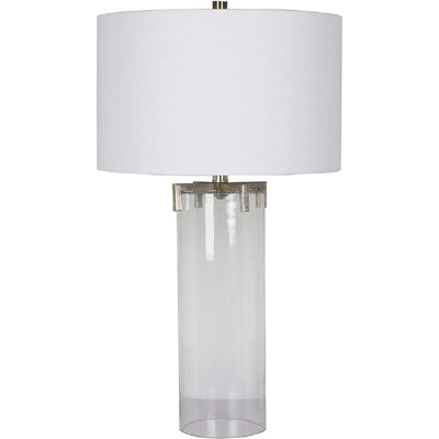 Transitional 1 Light Glass Base Table Lamp