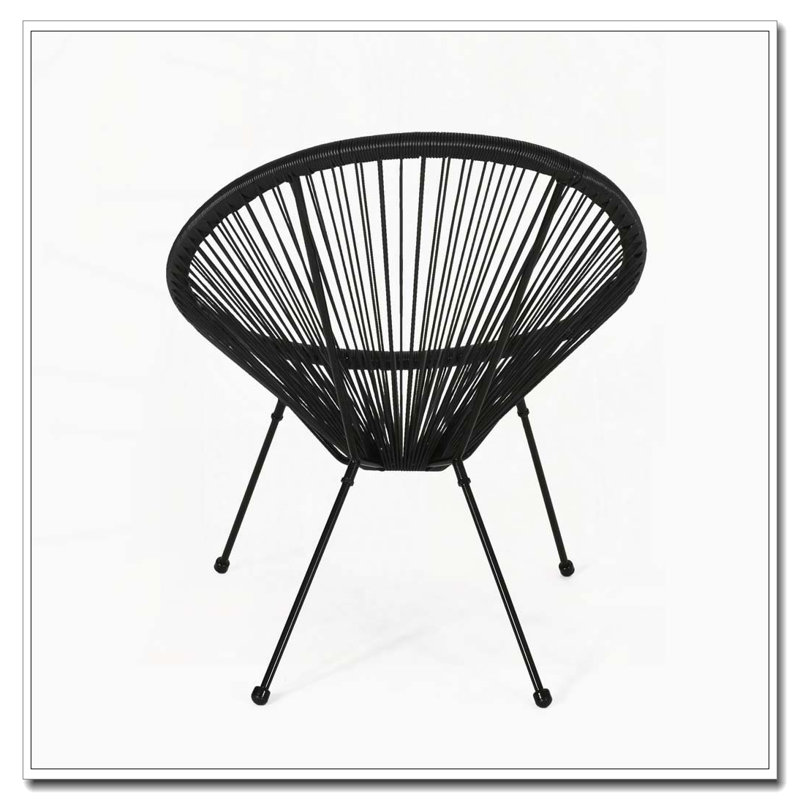 Ensemble de chaise longue de patio, Noir