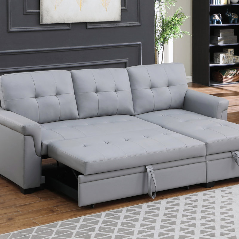 Canapé-lit modulaire réversible en cuir végétalien 83,5 po