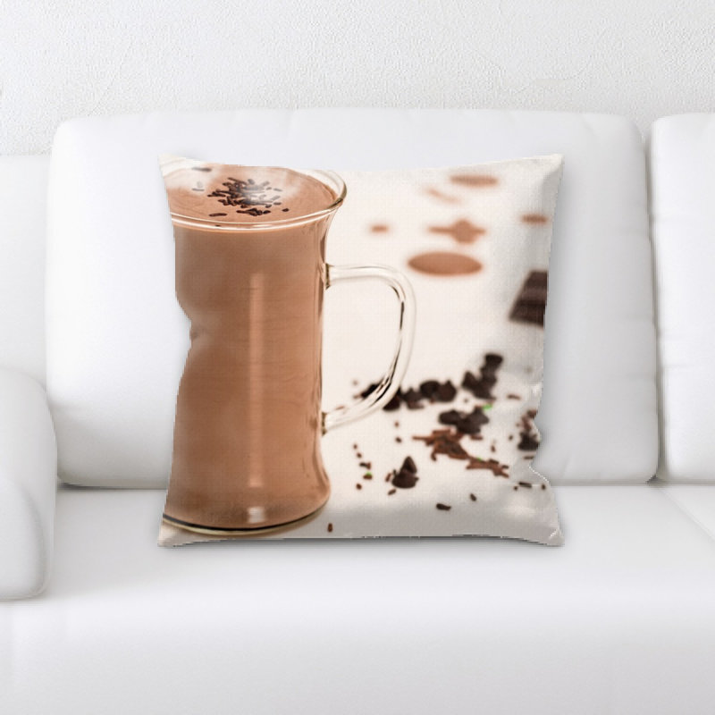 Coussin décoratif en chocolat chaud