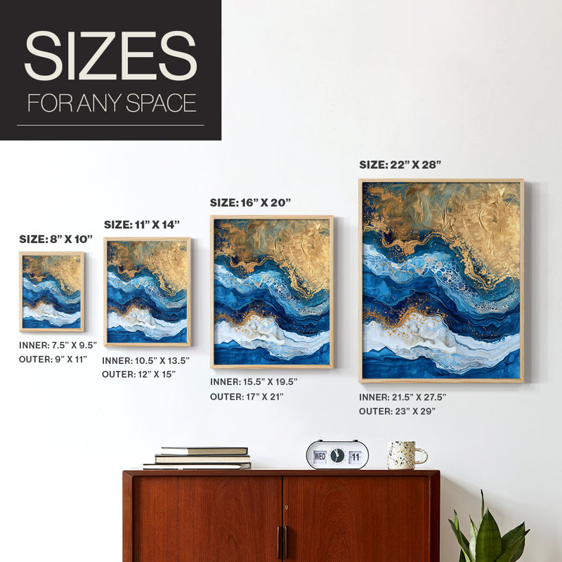ABSTRACT Series CDXI, reproduction encadrée - bois massif, H 15 po x l 12 po