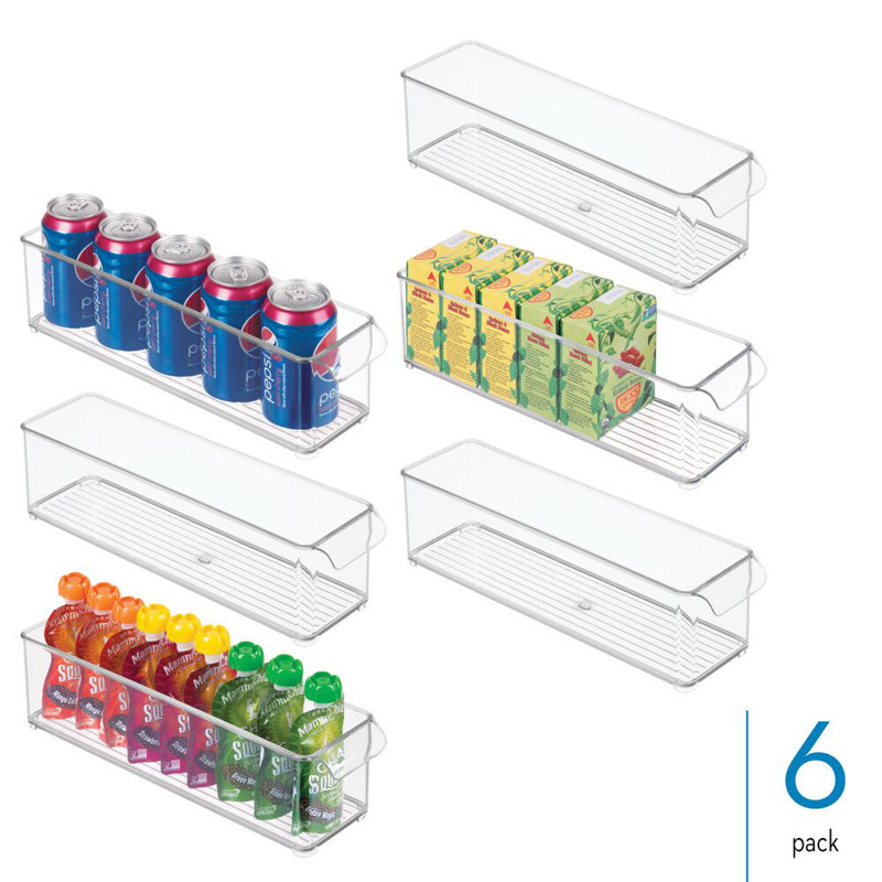 Ensemble de 6 bacs de rangement empilables avec poignée avant iDesign