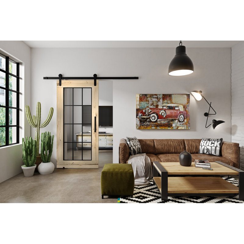 Jordon Solid Oak Sliding Barn Doors Prefinished, Unfinished, 210cm H x 100cm W