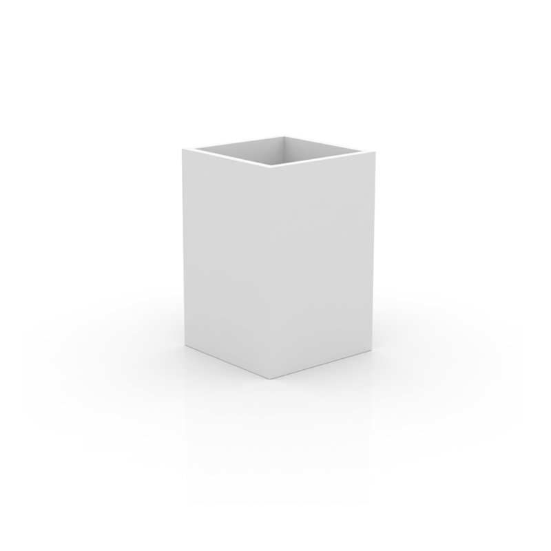 Cubo Resin Pot Planter, Taupe, 29.5" H x 19.75" W x 19.75" D