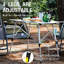 Table de camping pique-nique extérieure pliante portable avec couche de treillis en aluminium à hauteur réglable