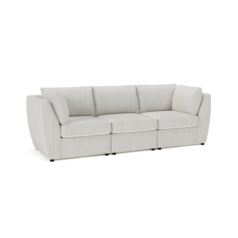 Canapé modulaire rembourré 3 pièces Caldwell, Huître Monique