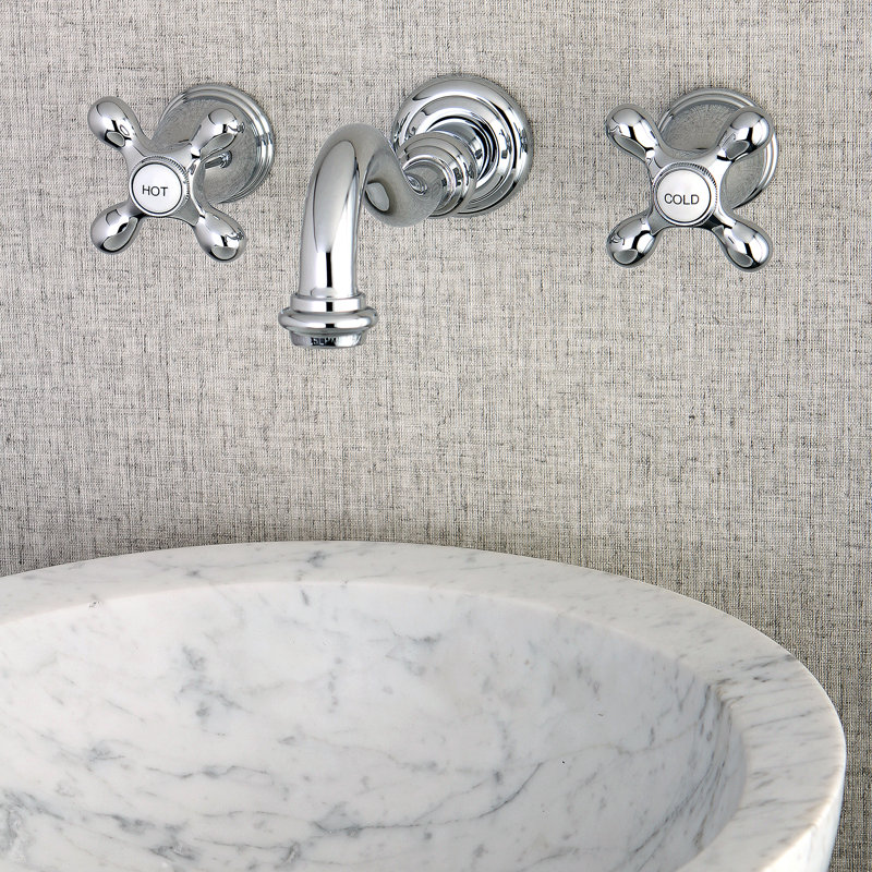 Robinet de salle de bain mural Kingston, Chrome poli