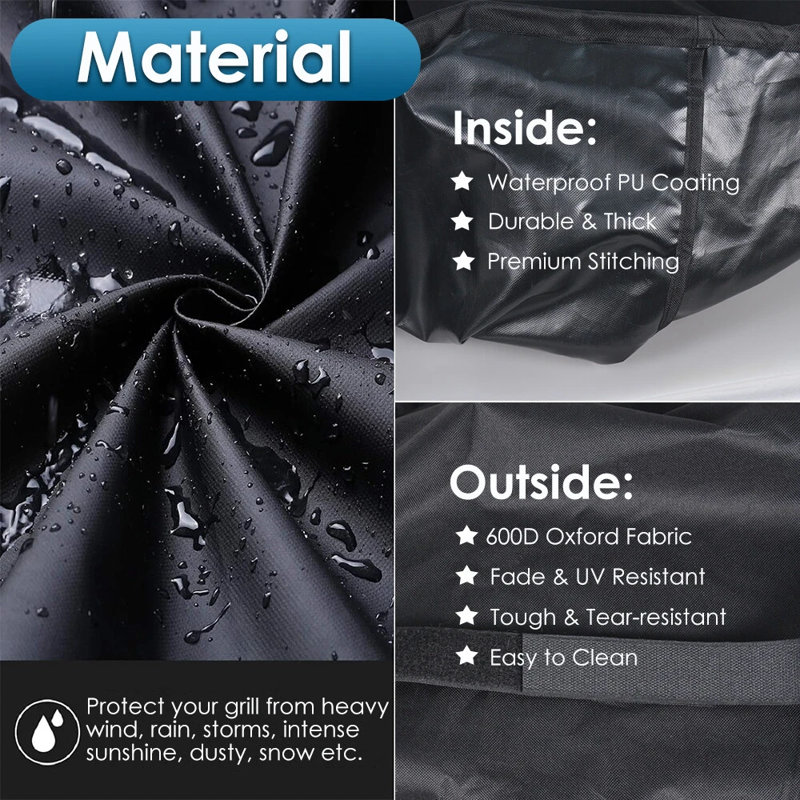 BBQ Grill Cover, 48 Inch Grill Covers, 600D Oxford Cloth Heavy Duty Waterproof BBQ Cover With Storage Bag For Grills Up To 48 Inch Width, Rip-Proof, Durable And Convenient