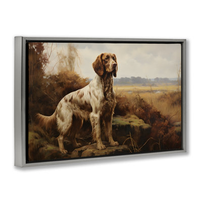 On The Hunt Scenery Gold Framed Floater Canvas by Petal Prints Design