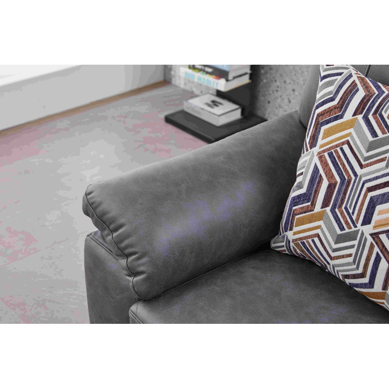 36.8'' Wide Faux Leather  Chair, Dark Gray