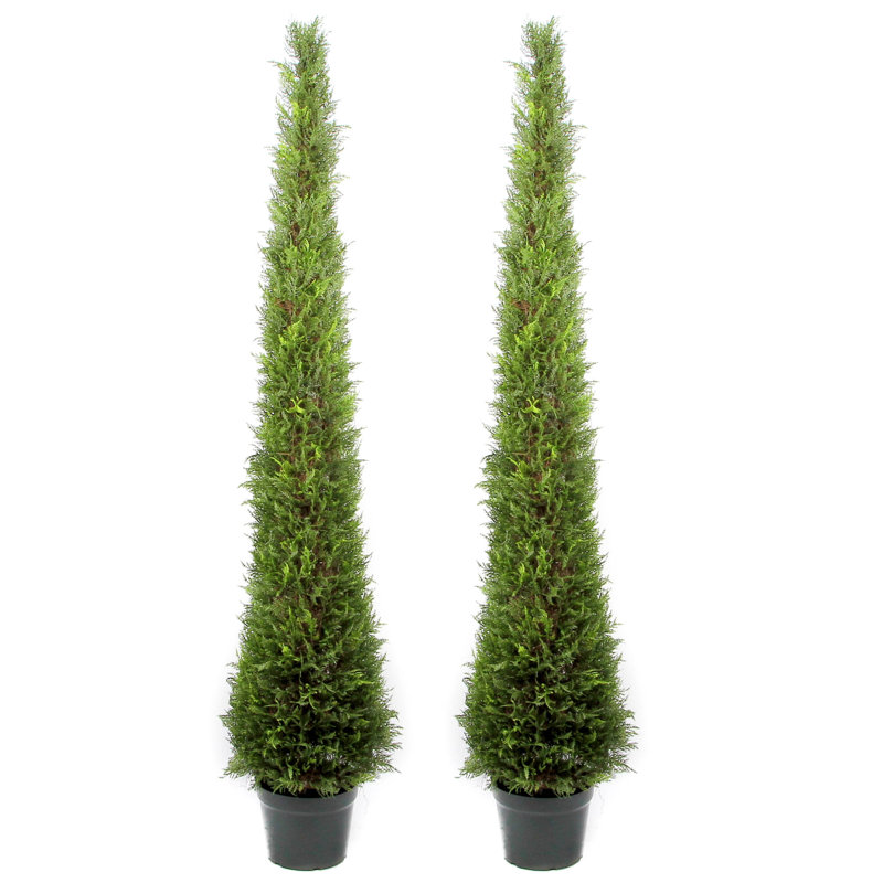 Arbre à topiaires en forme de cèdre en pot artificiel cypress leave