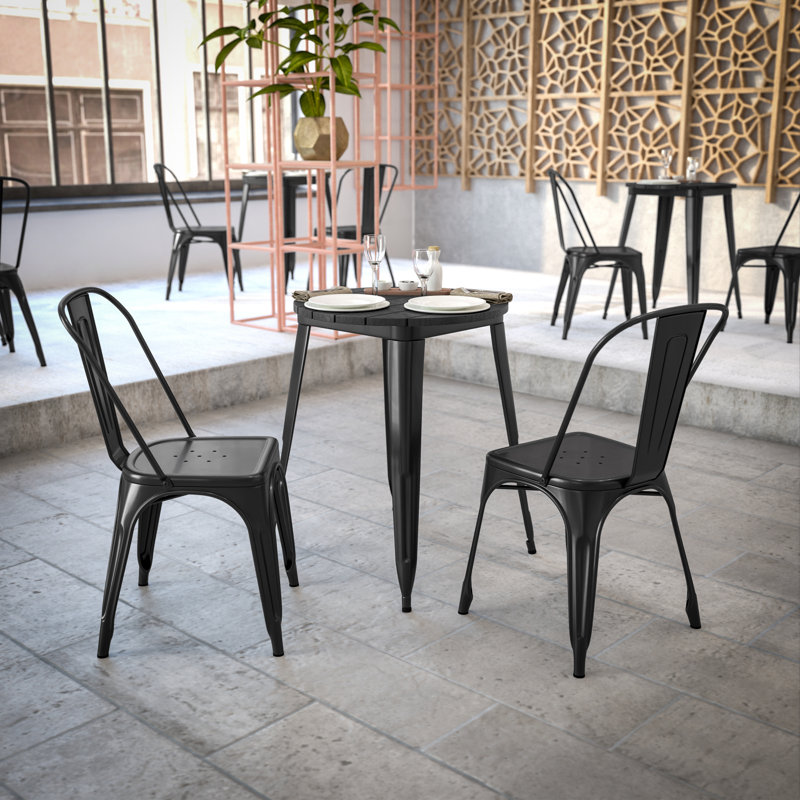 Table de restaurant Graciana, L 23,75 po x L 23,75 po, Noir