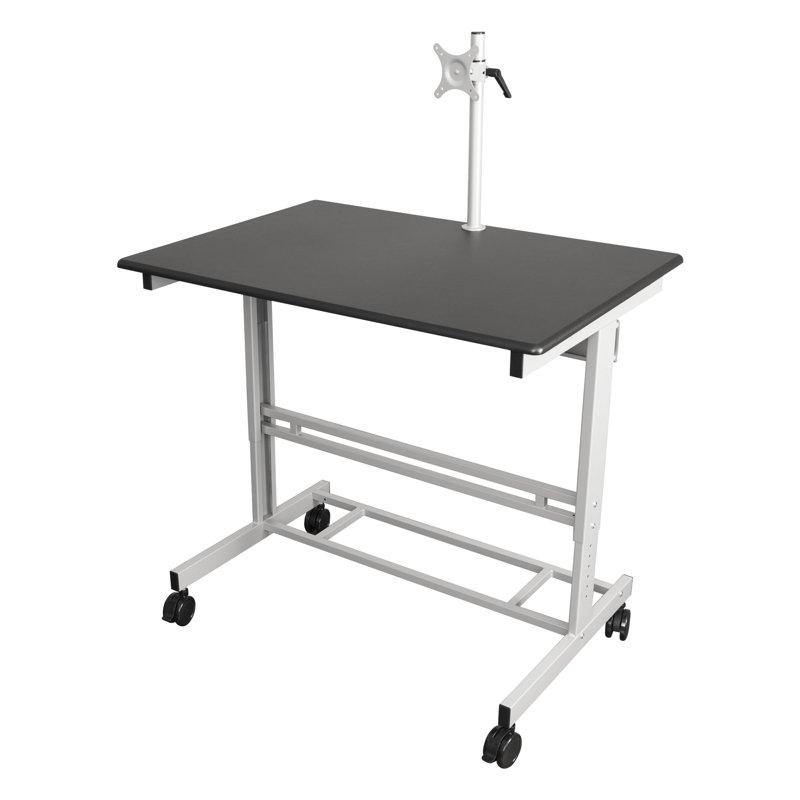 Bureau debout à hauteur réglable Zarella, H 42,75 po x l 39,25 po x P 28,5 po, Noir / Argenté
