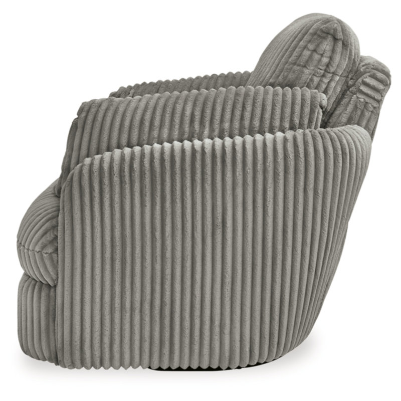 Fog Gray Velvet Swivel Glider Recliner with Hidden Storage