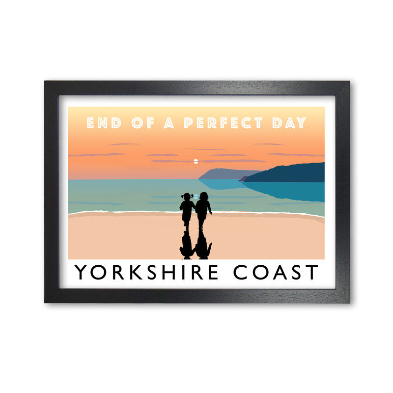 End Of A Perfect Day Yorkshire Coast by Richard O'Neill - Print, Black Framed, 42cm H x 59.4cm W x 3cm D