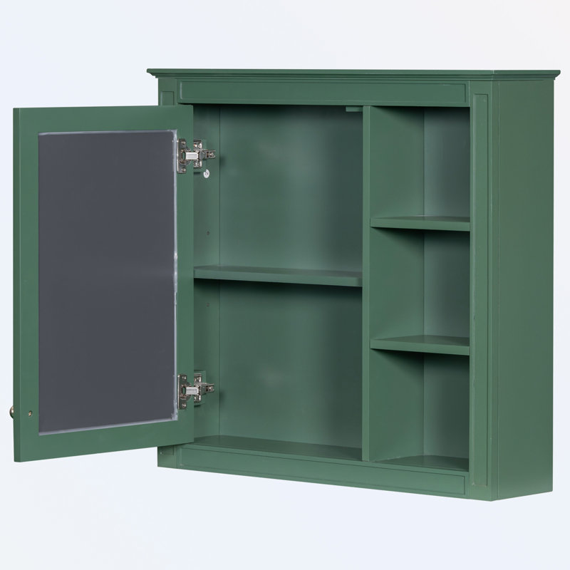 Armoire à pharmacie 30 po x 28 po, armoire de rangement murale pour salle de bain, armoire murale moderne avec miroir, armoire à pharmacie, armoire à miroir avec 3 tablettes ouvertes (meuble-lavabo non inclus)