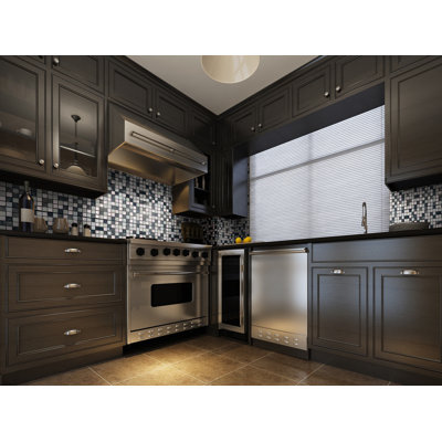 1" x 1" Marble/Metal Grid Mosaic Wall Tile