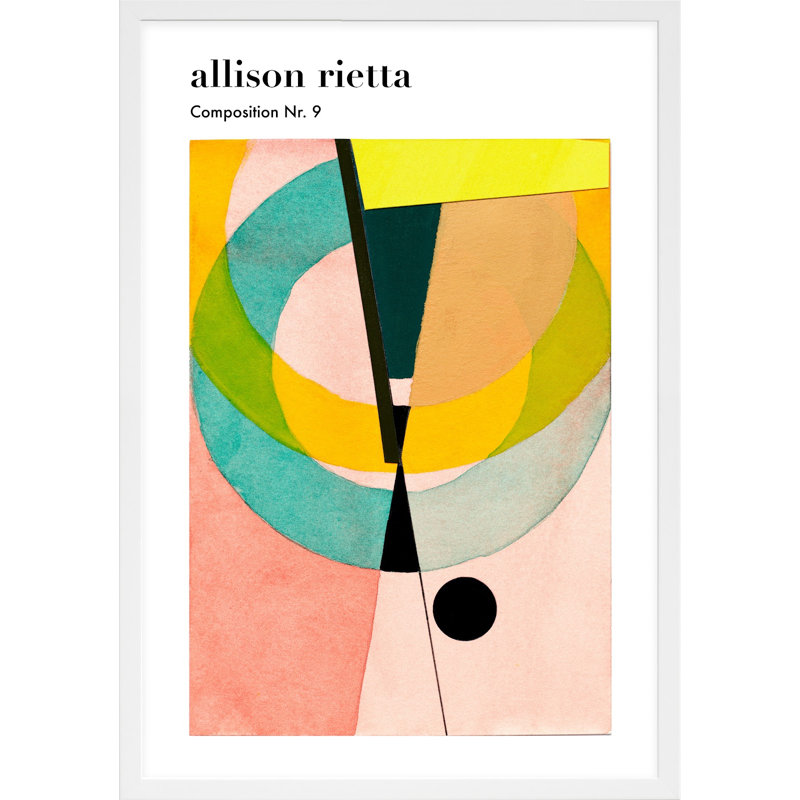 Composition Nr. 9 Print by Allison Rietta, White Framed, 30" H x 21" W x 1.25" D