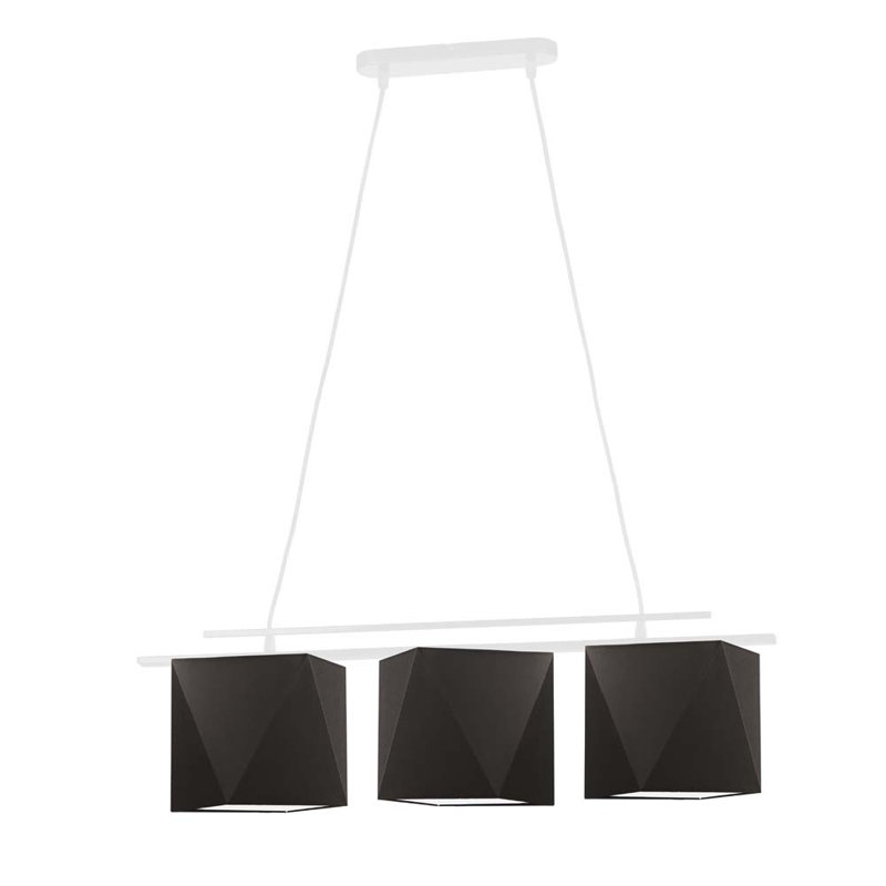 Dendrick 3 - Light Kitchen Island Pendant, Dark Brown, White