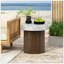 Table d'appoint MGO [Plateau blanc antique + cadre en bois naturel]