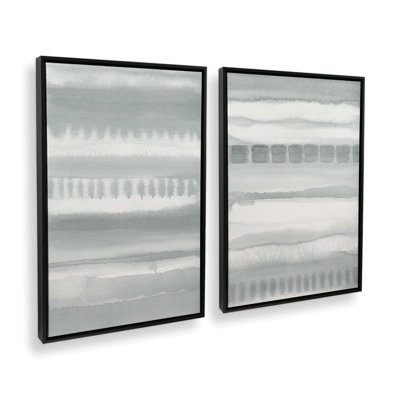 Ensemble de 2 impressions sur toile Soft Gradient Stripes
