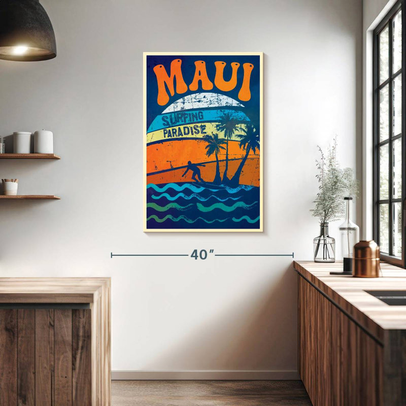 Maui Surfing Paradise sur toile, H 39 po x l 26 po x P 1,25 po