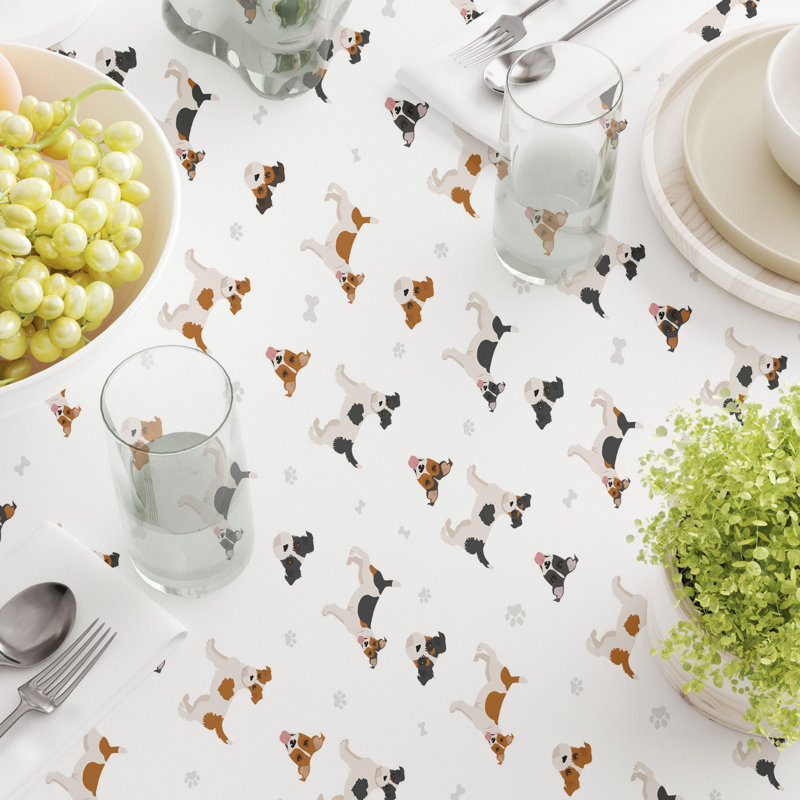 Rectangular Tablecloth, 100% Cotton, 52X104", Jack Russel Designs, 104" L x 52" W
