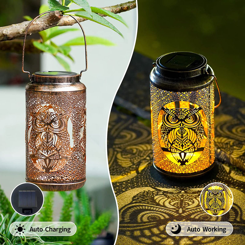 9'' Solar Powered Integrated LED Cylinder Lantern